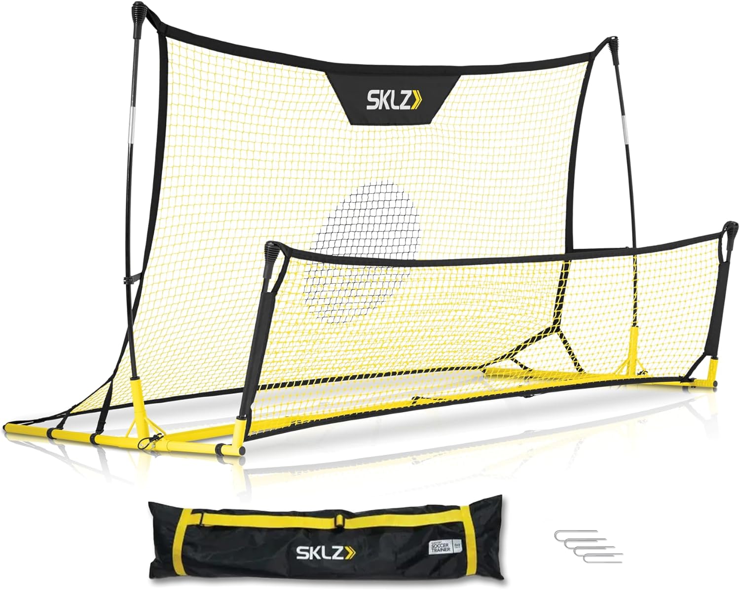 SKLZ Soccer Trainer Rebounder Net in use