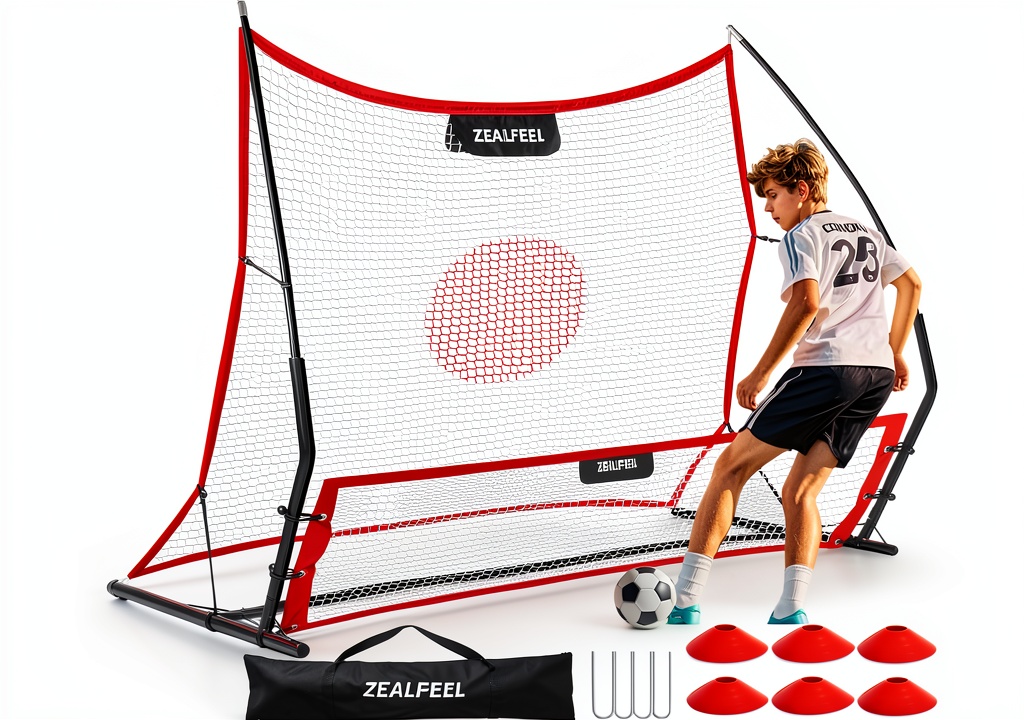 ZEALFEEL Soccer Rebounder Net in use