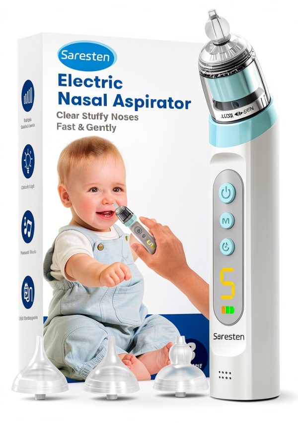 Saresten Baby Nasal Aspirator Blue 5‑Level Suction-0
