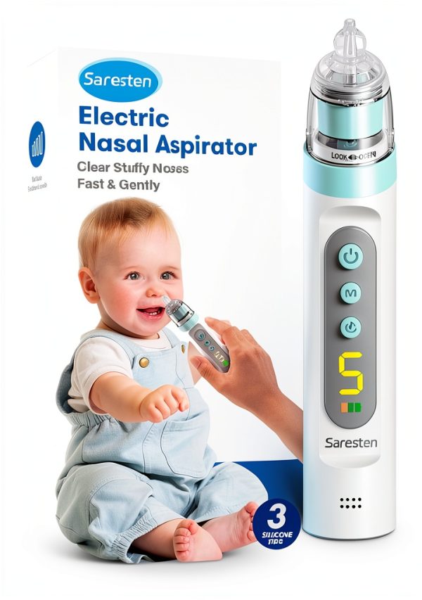 Saresten Baby Nasal Aspirator Blue 5‑Level Suction-8