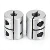 uxcell 2pcs Shaft Coupling 6.35mm to 8mm Aluminium Single Split Clamping Coupling, Rigid Stepper Motor Wheel Coupler Joint Connector for DIY Model, 3D Printers-0