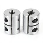 uxcell 2pcs Shaft Coupling 6.35mm to 8mm Aluminium Single Split Clamping Coupling, Rigid Stepper Motor Wheel Coupler Joint Connector for DIY Model, 3D Printers-0