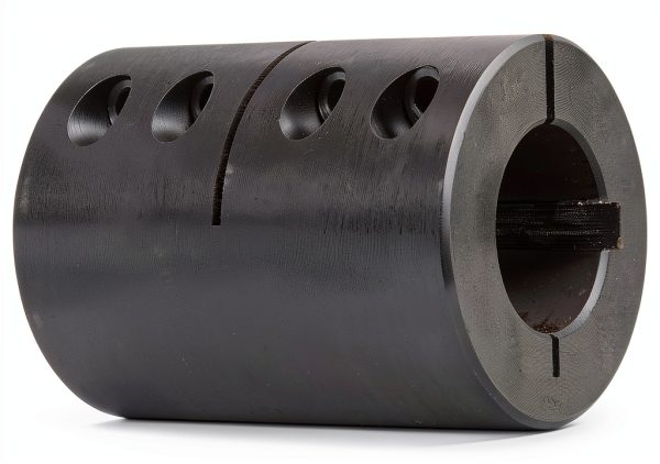Climax Part CC-112-112-KW Mild Steel, Black Oxide Plating Clamping Coupling, 1 1/8 inch X 1 1/8 inch bore, 2 1/8 inch OD, 3 1/4 inch Length, 1/4-28 x 3/4 Set Screw-0