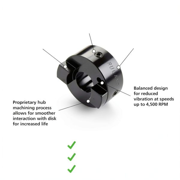 Ruland OST16-6-A Oldham Coupling Hub, Set Screw Style, Black Anodized Aluminum, .375" Bore, 1" OD, 1-1/8" Length-1