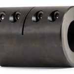 CC-100-100-KW Black Oxide Plated Mild Steel Clamping Coupling, 1" x 1" Bore, 2" Outside Diameter, 3" Length, 1/4"-28 x 5/8" Set Screw-0