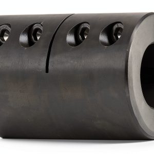 CC-100-100-KW Black Oxide Plated Mild Steel Clamping Coupling, 1" x 1" Bore, 2" Outside Diameter, 3" Length, 1/4"-28 x 5/8" Set Screw-0