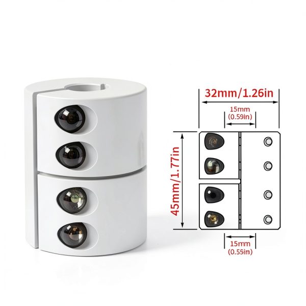 15mm to 15mm Rigid Clamp-On Coupling BORDSTRACT Aluminum 32x45mm-1