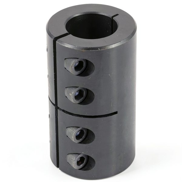 Climax Part ISCC-075-050 Mild Steel, Black Oxide Plating Clamping Coupling, 3/4 inch X 1/2 inch bore, 1 1/2 inch OD, 2 1/4 inch Length, 1/4-28 x 5/8 Clamp Screw-0